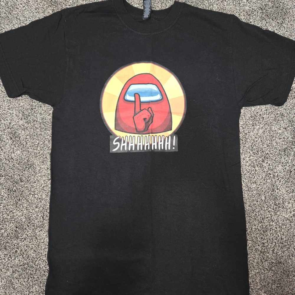 Black Graphic Tee with Red and Blue Design